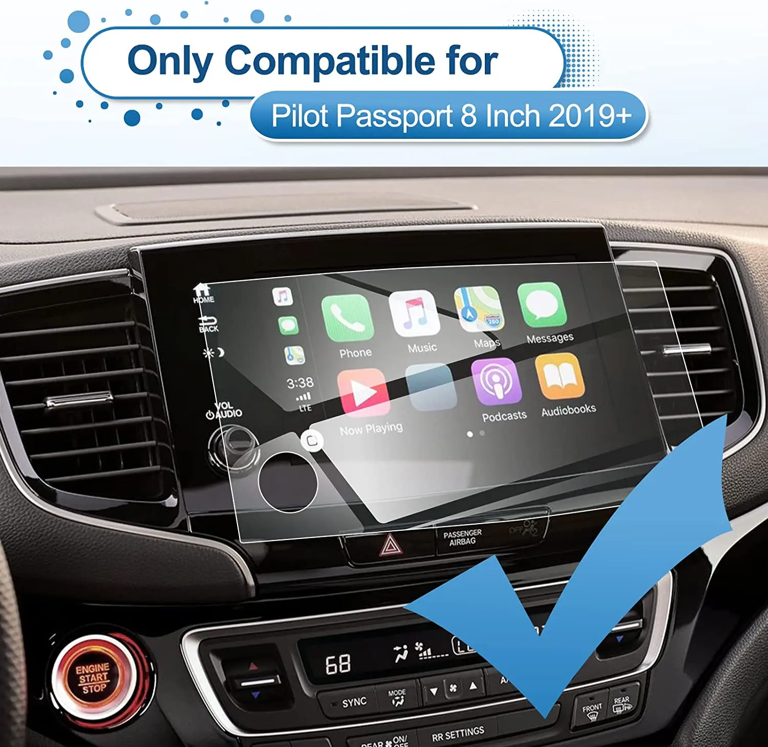 Film de protection d'écran en verre pour Honda Pilot dehors, autoradio, navigation GPS, accessoires intérieurs, Guatemala, 2019-2022, 8 pouces