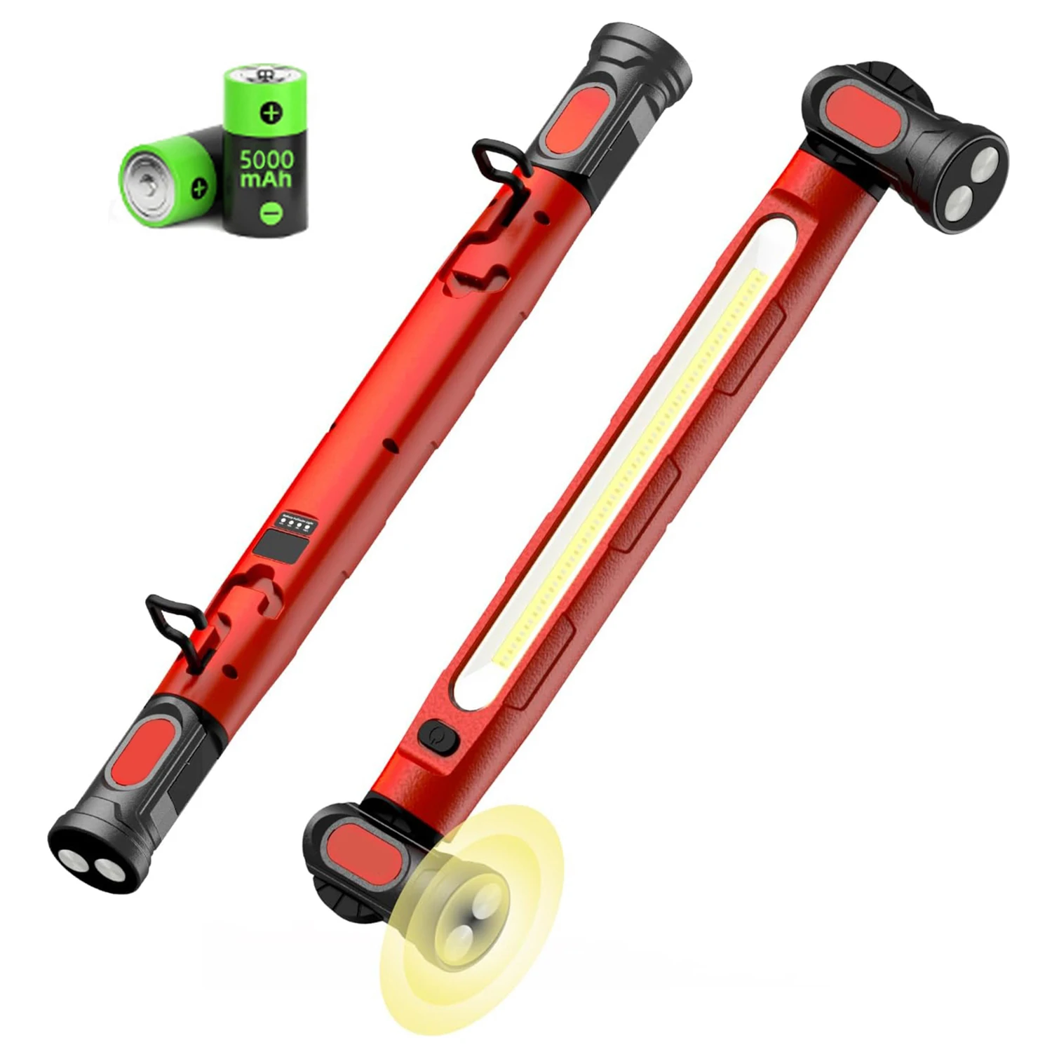 

Суперяркая магнитная рабочая лампа со встроенным аккумулятором 5200 мАч, перезаряжаемая, для ремонта автомобилей и наружного освещения