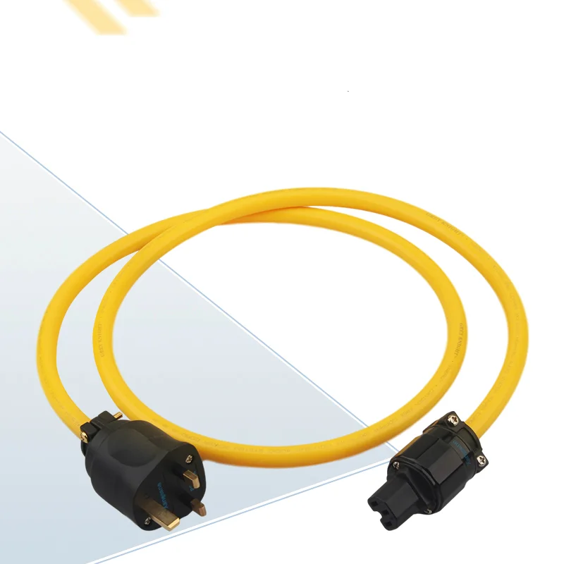 hifi Single Crystal Copper Hi-Fi Audio AC Power Cable 24K Gold Plated UK Plug for Home Theater Amplifier DVD/CD Player System