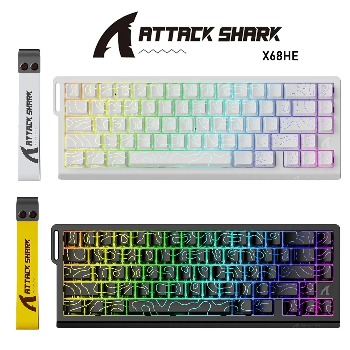 ATTACK SHARK Magnetische Tastatur X68HE Mechanische Gaming-Tastatur RGB 8K 0,01 mm RT Genauigkeit