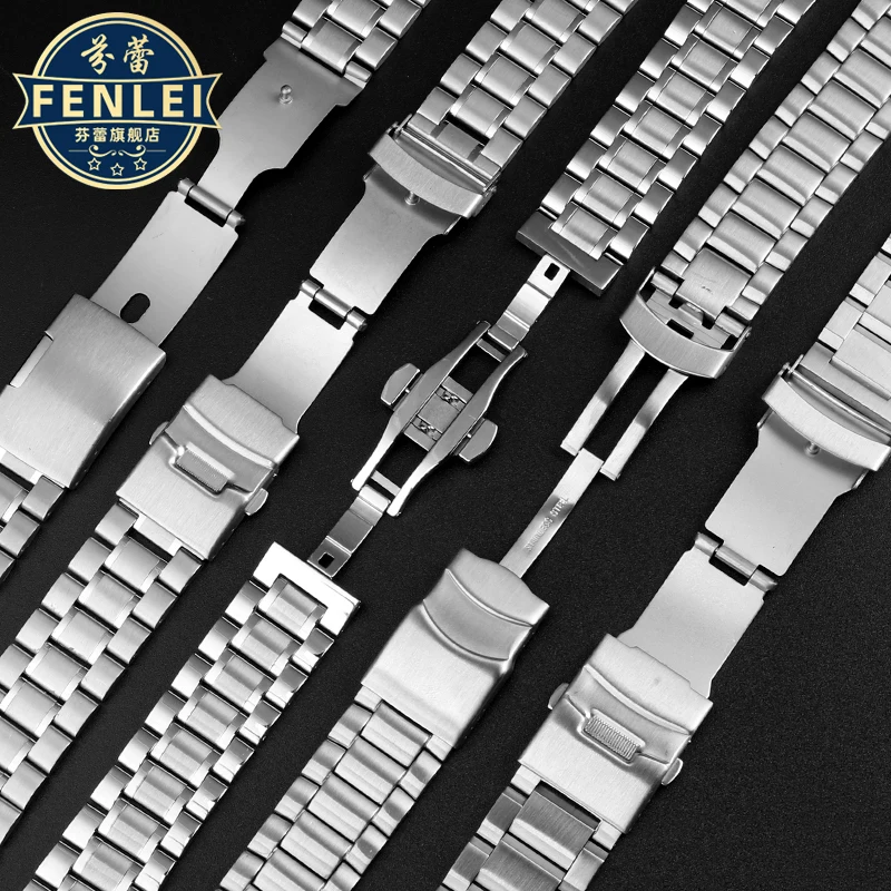 Ремешок для часов из нержавеющей стали для Casio, женский ремешок для часов ручной работы MDV 107 MDV-106/303D Φ MTP1375 Swordfish, мужской изогнутый ремешок для часов 22 мм