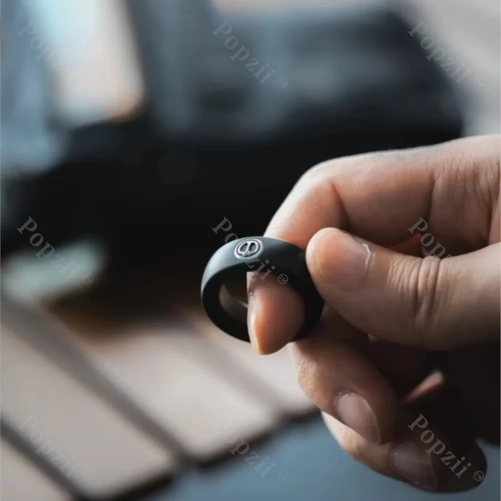 LAUTIE Aluminium Zwarte Monteur I Magnetische Ratel Dunner Ring Spinner Volwassenen Stress Relief Speelgoed Cool Gadget Angst Speelgoed