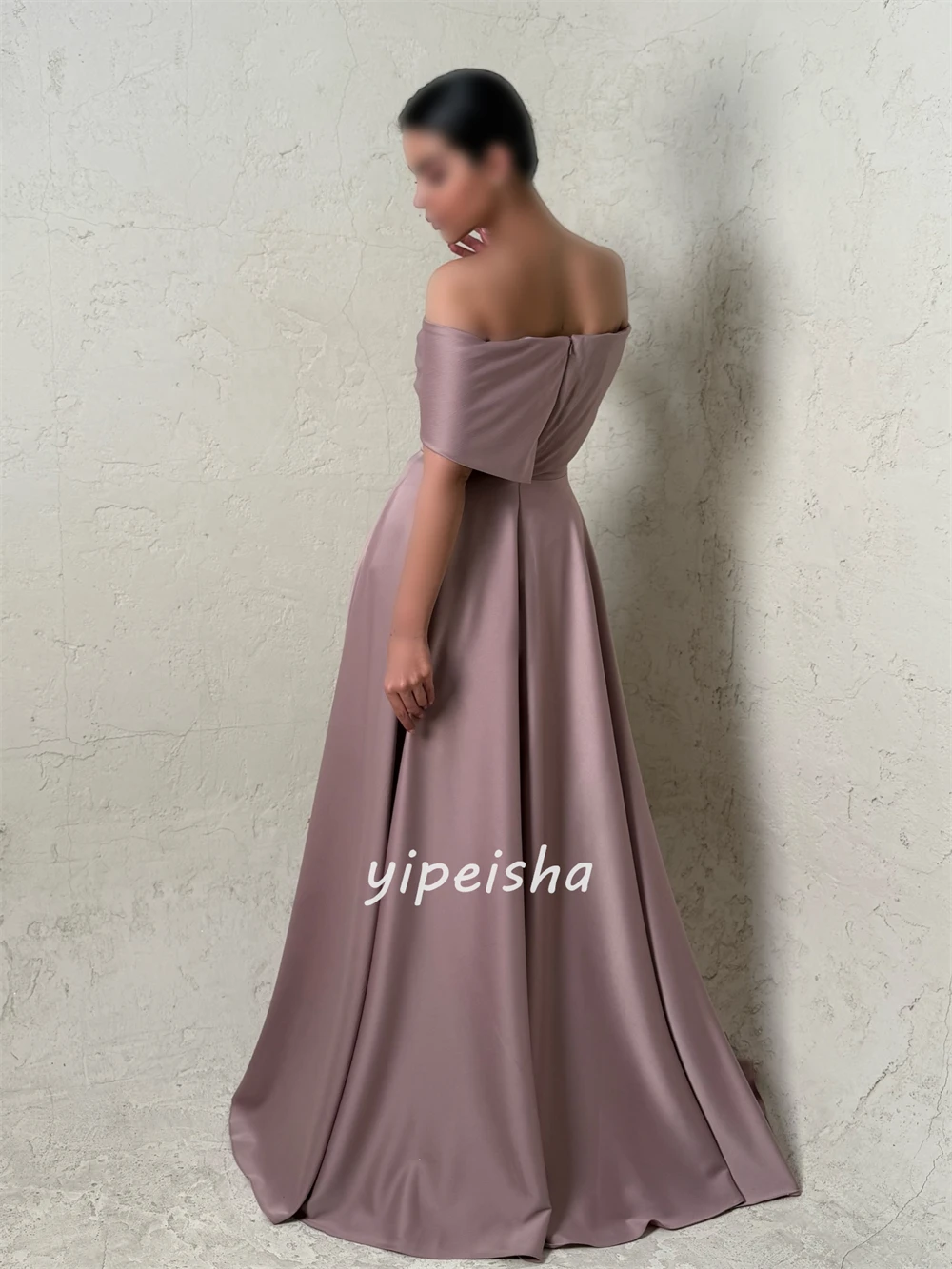 Maßgeschneiderter, moderner Stil, elegante, geraffte Falten, A-Linie, schulterfrei, lange Kleider, Abendkleider, Größen verfügbar, hohe Qualität