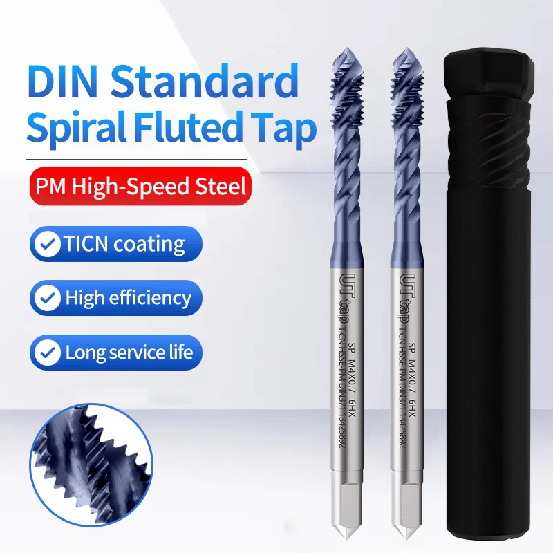 UT TAP HSSE-PM DIN 371 376 Стандартный спиральный рифленый метчик с заостренной головкой M2 M2.5 M3 M4 M5 M6 M8 M10 M12 Машинные резьбовые метчики