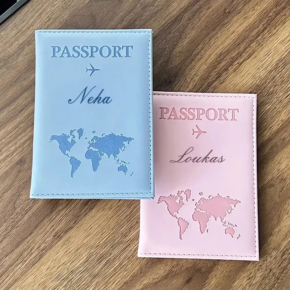 Custom Name, Text & Logo Airplane Passport Cover: A Stylish Unisex Travel Passport Case, Cute Purse - Style Holder for Girls