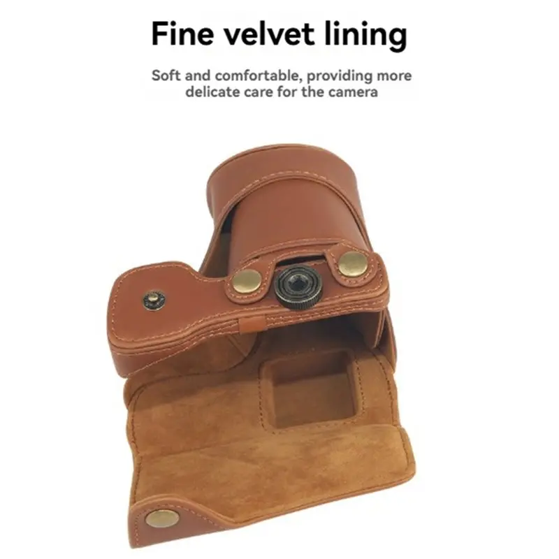 Superior PU Leather Strap Shoulder Bag For Sony NEX5N/5T/5R/5C And 18- 55Mm Lens- Full Body Cover Camera Bag Case Brown