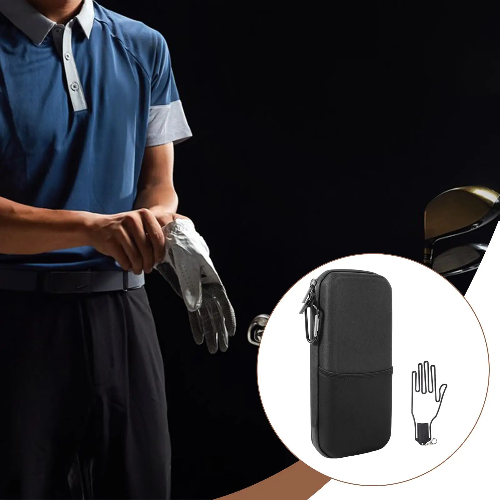 

Golf Glove Organizer Case Portable Protective with Mesh Pocket Dustproof Versatile 11x5.5inch Lightweight Compact