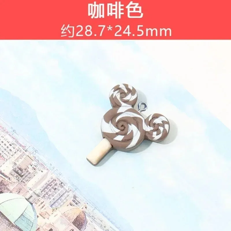 10Pcs Kawaii Mouse Lollipop Resin Charms Cartoon Candy Pendants DIY Craft Findings for Earrings Necklaces Keychains