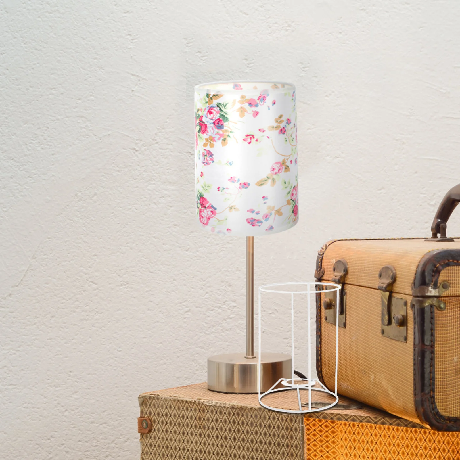 

Тканый абажур ручной работы диаметром 1 см, клетка из железной проволоки, цилиндрический каркас «сделай сам», для декора гостиной, спальни, металлическая лампа накаливания