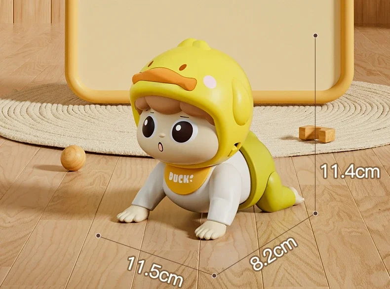 Juguetes para gatear para bebés con sonido, muñeca eléctrica para bebés, juguete para aprender a escalar, juguete educativo para niños pequeños, regalo de 0-6-12 meses