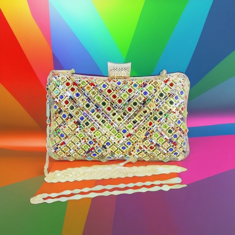 

Diamond Chain Handheld Dinner Bag Fashion Messenger Party Luxury Shiny Rhinestone Women's Evening Bag Bolsos Elegantes Para Dama