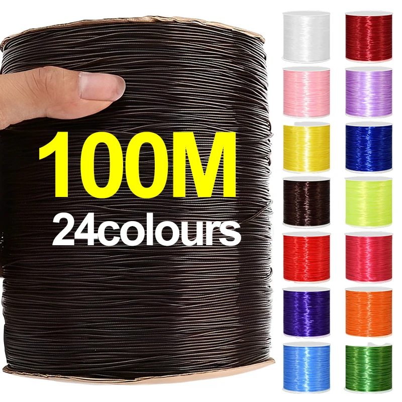 10M Thickness 1mm Strong Elastic Crystal Beading Cord for Bracelets DIY Stretchy Thread String Necklace Jewelry Components Cords