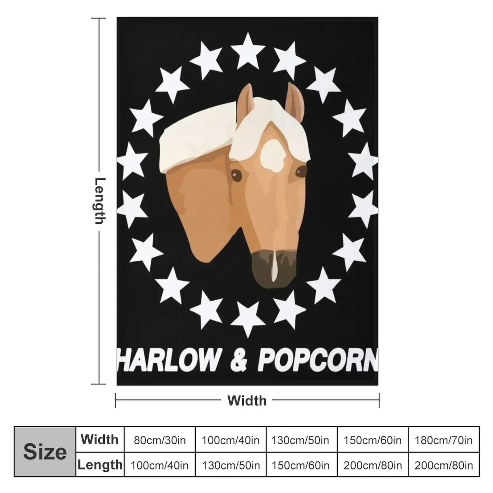 Harlow And Popcorn Merch Popcorn The Pony Throw Blanket Decorative Sofas Camping Soft Big Blankets