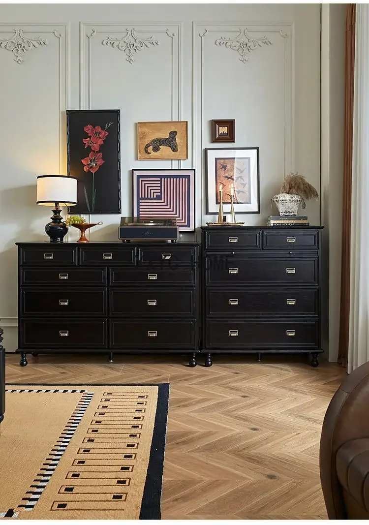 

Solid Wood Nine-Drawer Cabinet Wall Storage Organizer Drawer Bed Tail Storage Cabinet