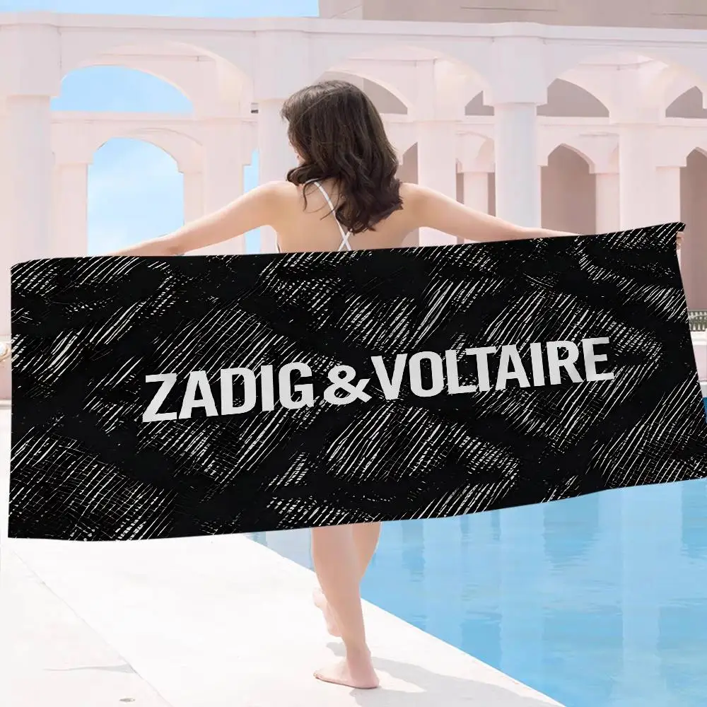 Toalla de playa de microfibra Z-Zadig y V-Voltaire, absorbente, de secado rápido, suave, para yoga, natación, resort, escalada de montaña