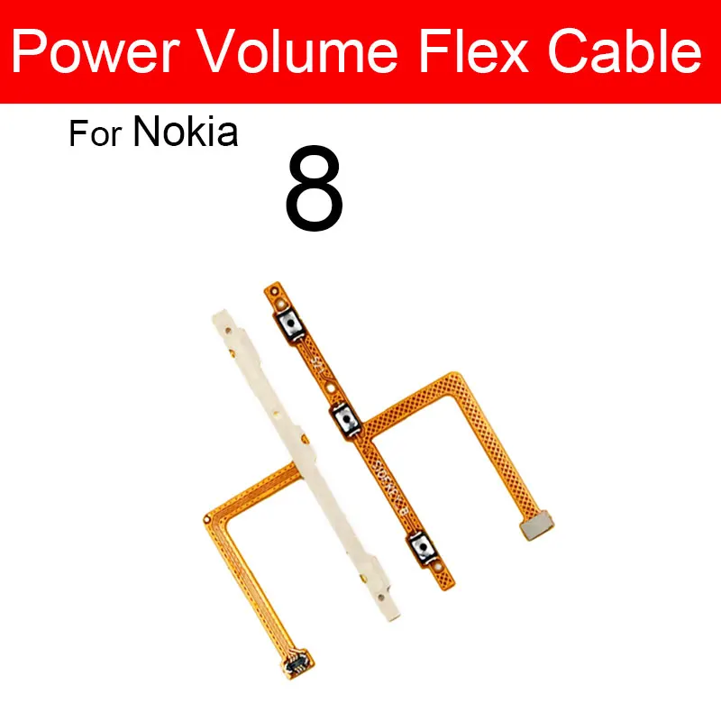 Volume&Power Side Button For Nokia 6 6.1 6.2 7 7.1 7.2 8 8.1 X7 X6 Plus 2017 2018 On/off Power Volume Control Flex Cable Parts