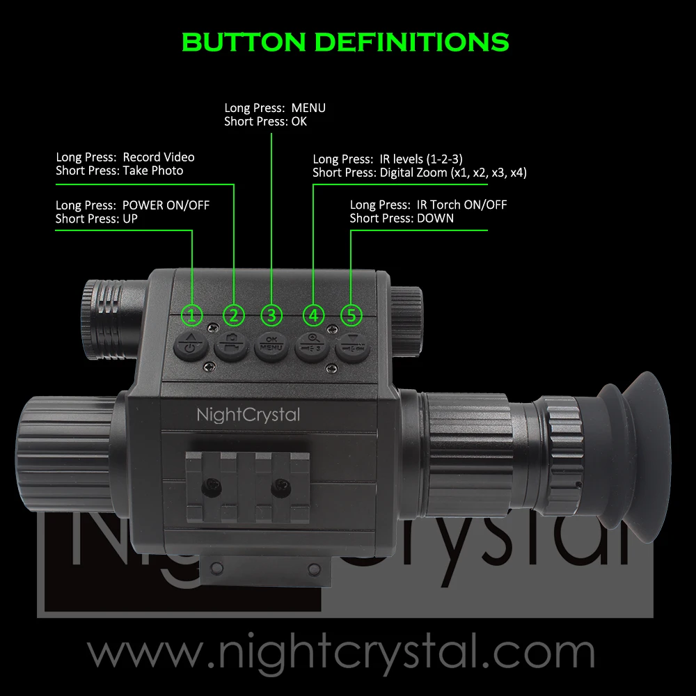 Megaorei M5 Night Vision Riflescope, Monocular Hunting Camera, Optics Sight, 850nm 940nm Infrared Fill Light