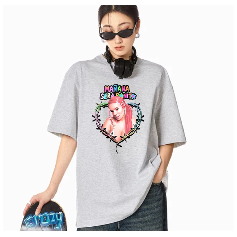 Manana Sera Bonito Karol G Short Sleeve Retro Character Prints 90s Y2k T Shirt Gifts For Karol G Fans Summer Clothing