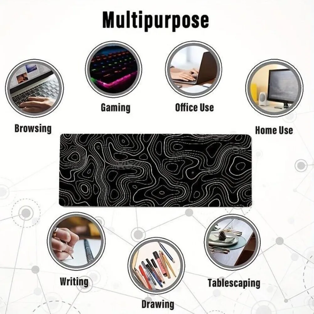 Non-slip Mouse Pad Large With Stitched Edges Keyboard Mouse Desk Pad Dirt-resistant Thickened Computer Keyboard Mat