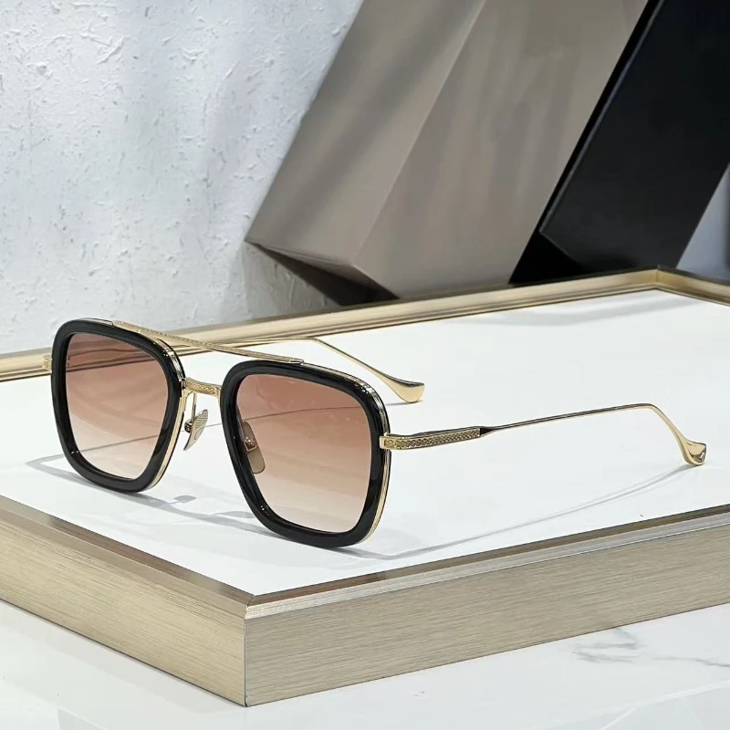 

Luxury Brand FLIGHT 006 Square Aviator Sunglasses Titanium Acetate Frame Gradient Lens UV400 Driving Shades Outdoor Eyewear