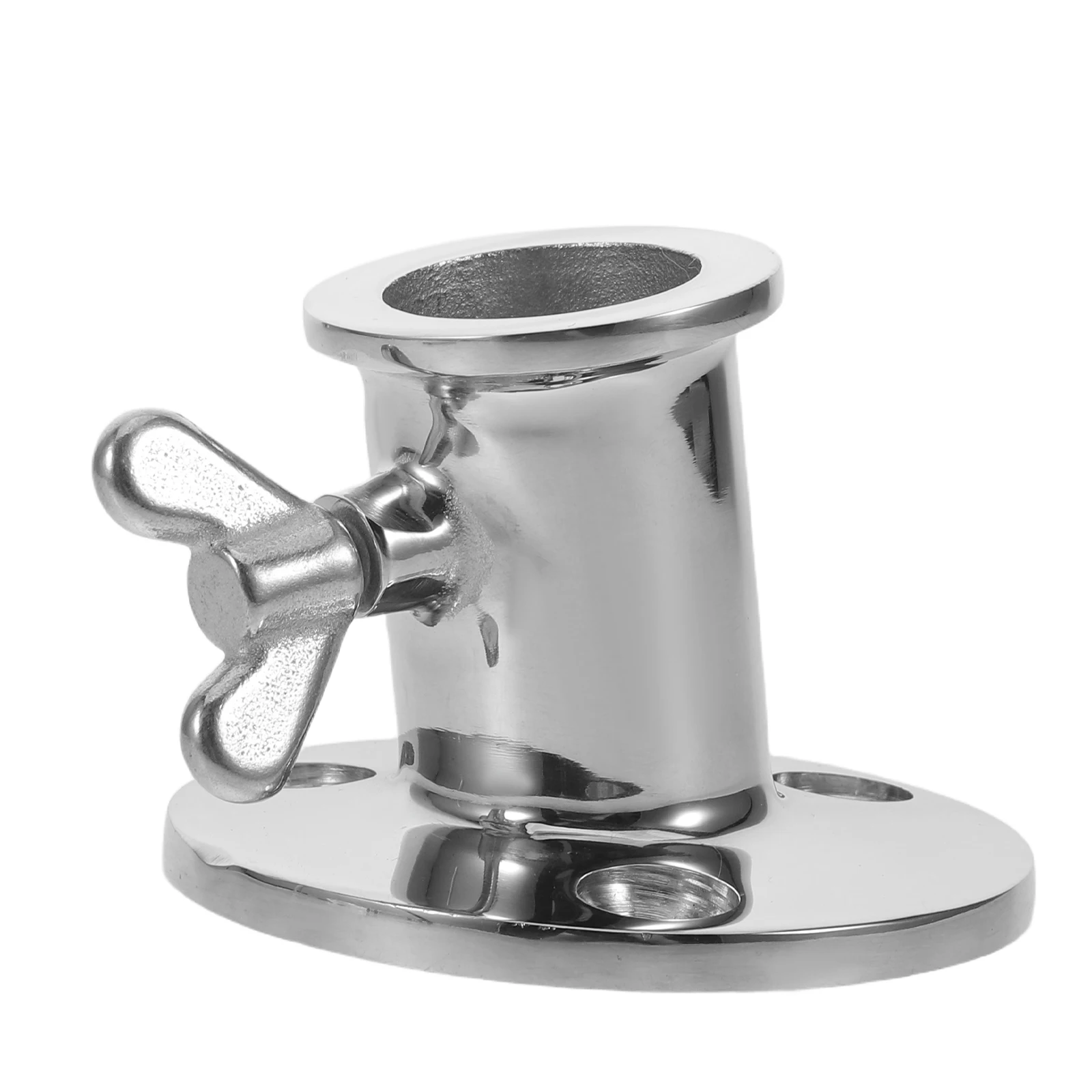 

Flagpole Bracket Set: Stainless Steel Flag Pole Holder Base For Outside Wall Mount Heavy Duty Support Yard Deck Railing