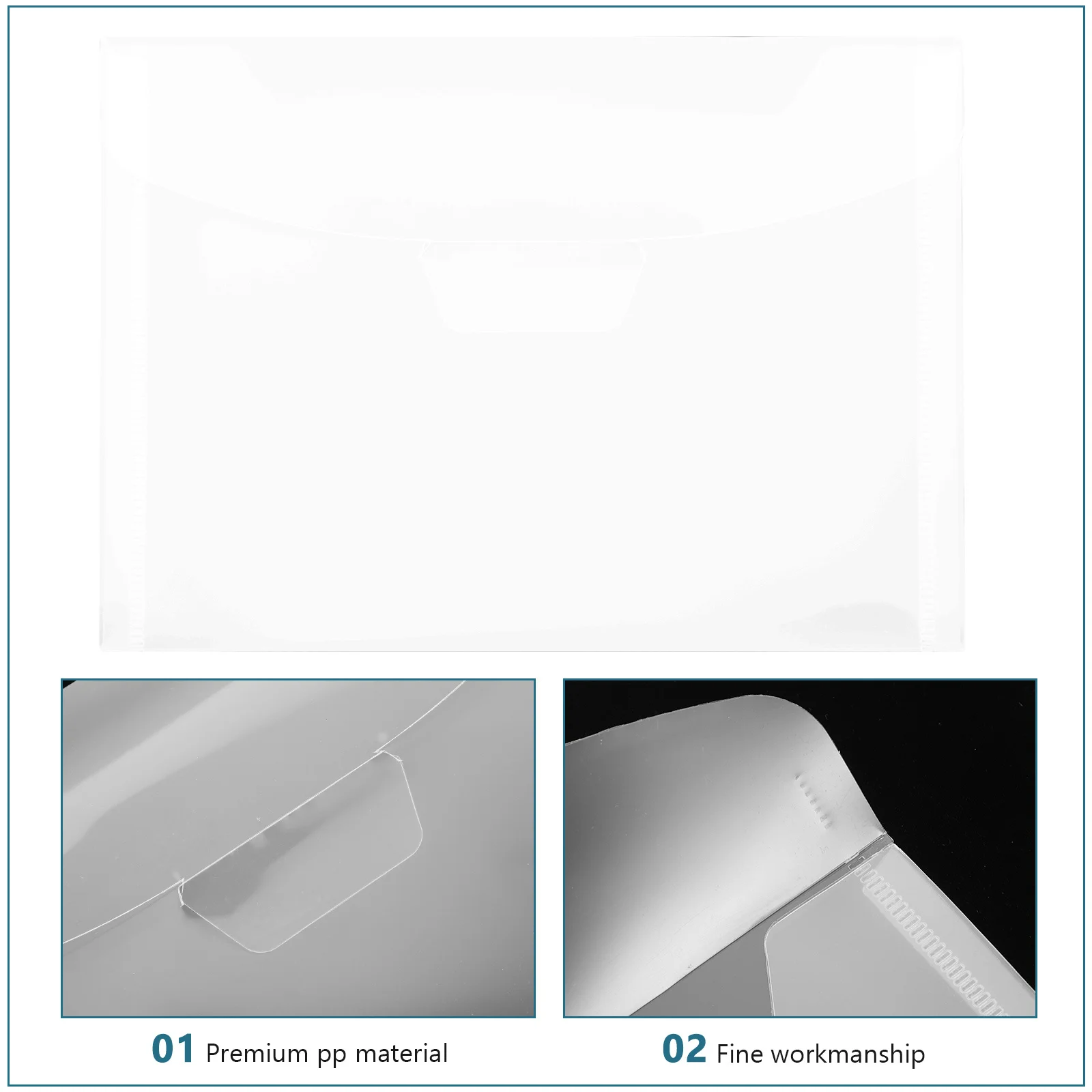 

20pcs File Pockets Transparent Document Folders Large Capacity Lightweight Pp Material For Office School Work Storage