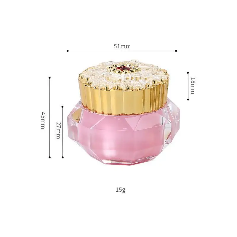 5 10 15g Cream Bottle Empty Jar Acrylic Travel Lip Balm Container Refillable Bottles Double-layer Portable pink Mackup bottle