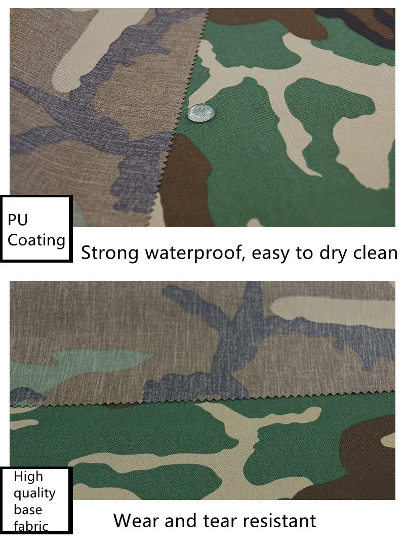 500D Nylon M81 Woodland Camouflage Fabric US Military Uniform DIY Cloth PU Coating Waterproof