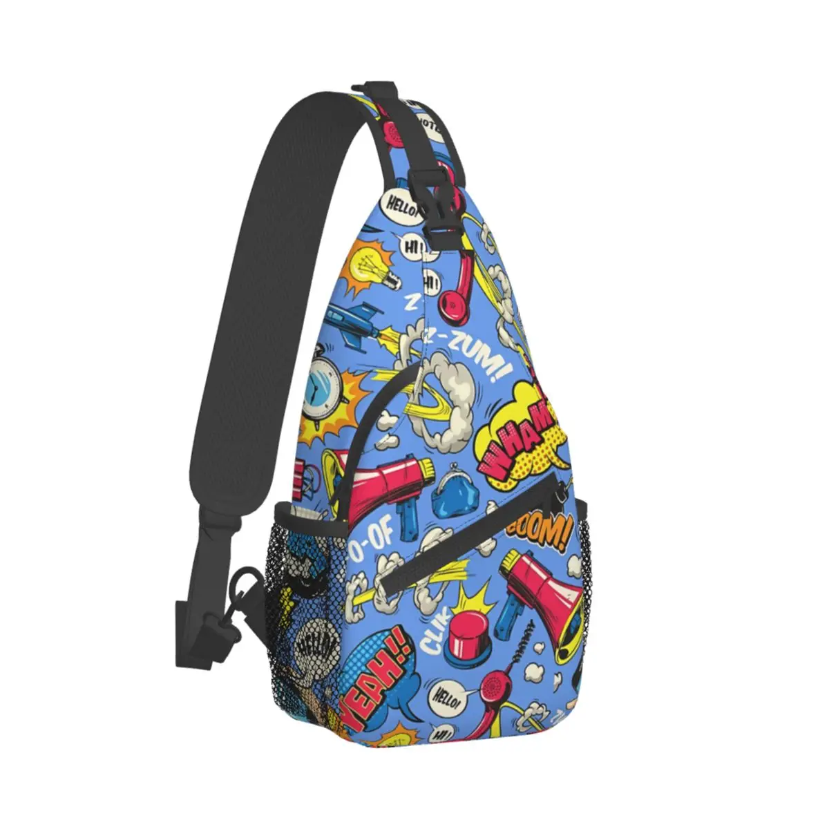 

Comic Book Graphics Crossbody Chest Bags Comic Book Lover Pockets Travel Pack Messenger Sports Teens Shoulder Bag Unisex