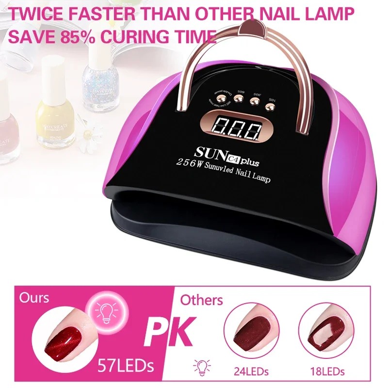 Lámpara LED UV para manicura, 57 LED, lámpara de secado de esmalte de Gel de curado rápido para secador de uñas, lámpara UV profesional para manicura