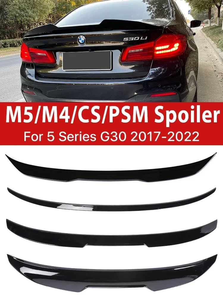 

New！ Gloss Black Rear Bumper Trunk Lip M5 Roof Wing PSM M4 Style Boot Spoiler For BMW 5 Series G30 2017-2023 Carbon Fiber