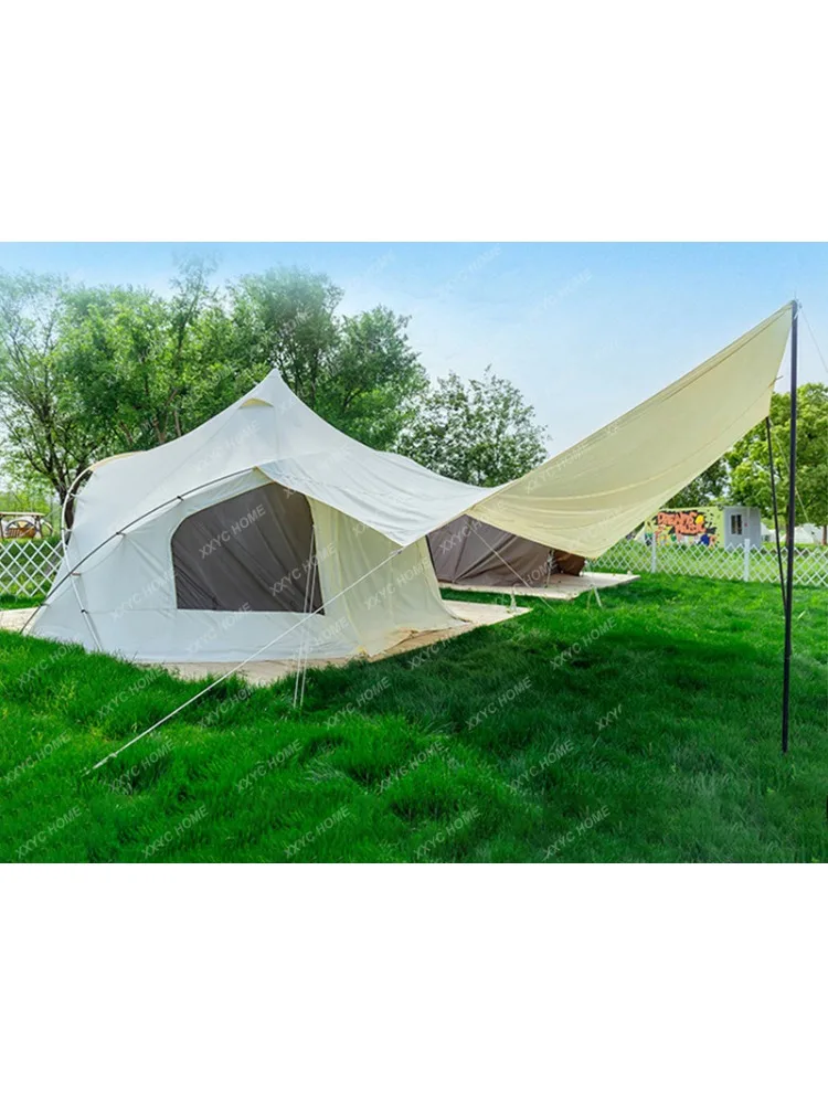 Camp Tent Outdoor Thickened Rain-Proof One Bedroom One Living Room Camping Tent Foldable and Portable Cotton-Cloth Tents