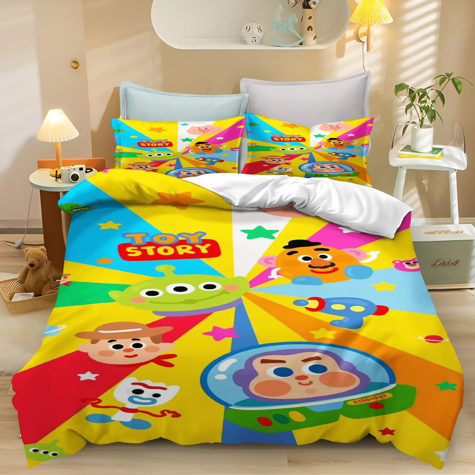 Toy Story Cartoon Quilt Cover Bedding Set for Boys 100% Polyester Cute Printed Skin Friendly Breathable Home Textiles Anime