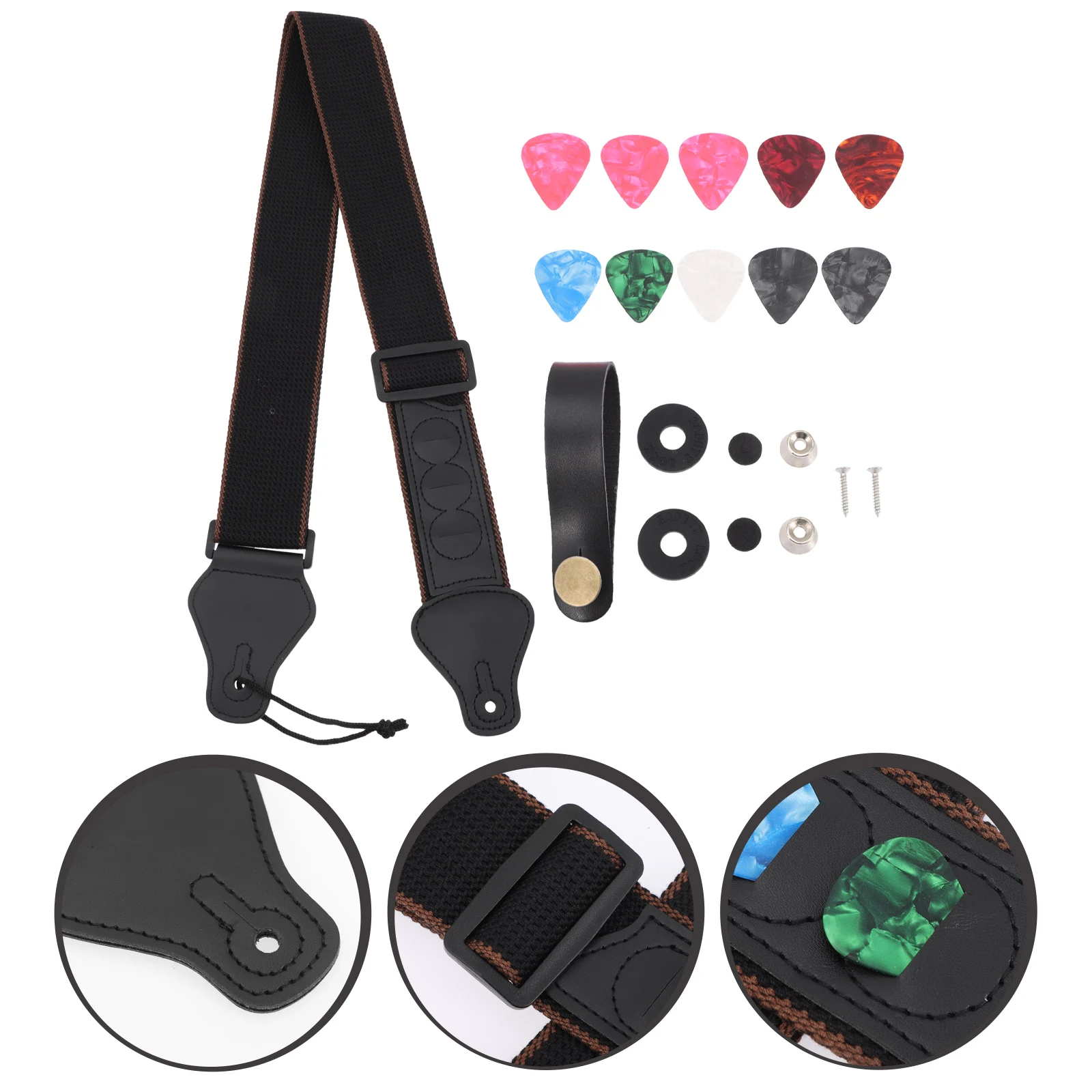 

Guitar Strap Set Accessories for Electric Guitars Bag Belt Padded Suit Fashion Premium Sling High Quality