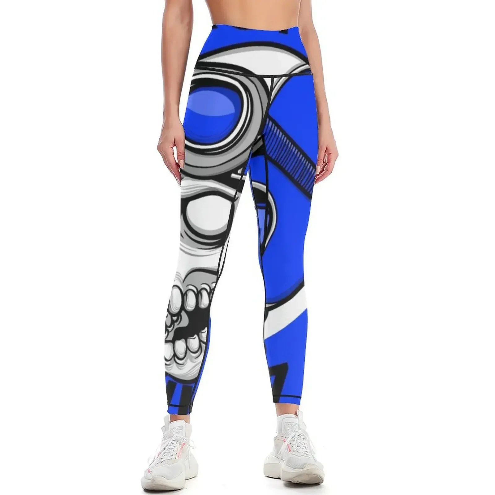 

Throttle Nutz Logo 1 Blue Leggings Clothing fitness flared gym's sportswear sportswear gym Womens Leggings