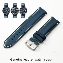 For CITIZEN PROMASTER SKYHAWK BLUE ANGELS AT8260-18A/AT8263-10H Genuine leather watch strap Pin buckle Universal bracelet 22mm