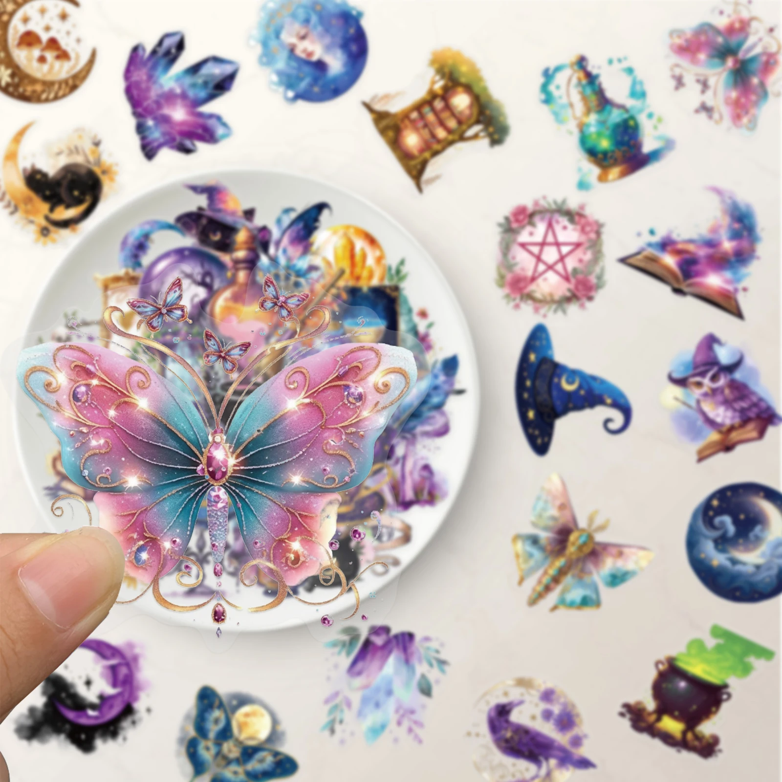 50PCS Magic Planet Stickers Magic Elements Exquisite Handheld Materials Phone Cases Laptops Suitcases Transparent Waterproof