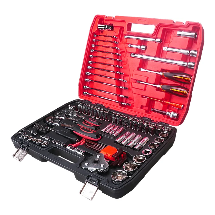 Professional 121 Pcs Car Repair Mechanic Screwdriver Socket Wrench Spanner Power Hand Tool Set Box Kit