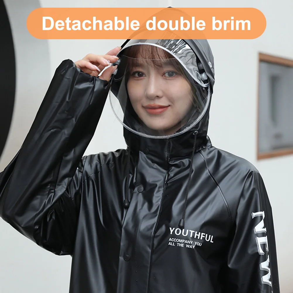 Full Body Raincoat with Hood Top & Bottom Rain Gear Waterproof Motorcycle Rainwear for Fishing Hiking Travel Running