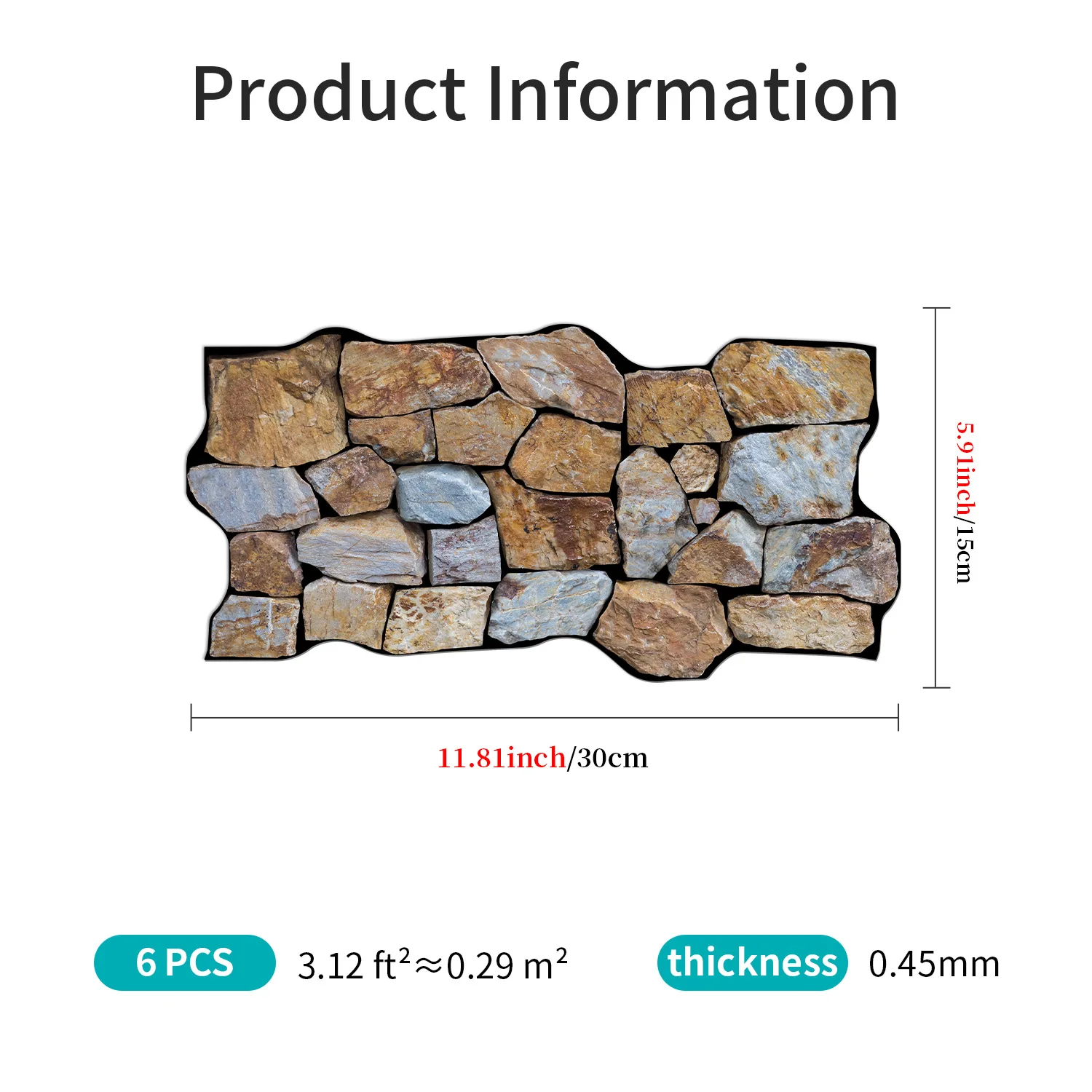 Waterproof Wall Stickers Green Pebbles Special-Shaped Retro Tile Stickers Kitchen Living Room Self-Adhesive Waterproof Pvc Wall