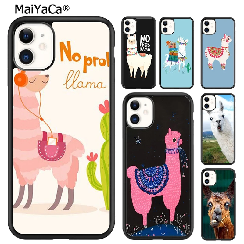 MaiYaCa happy lama travel no prob llama Phone Case For iPhone 16 15 SE2020 6s 7 8 plus 11 12 mini 13 14 pro max  coque