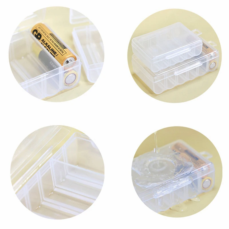 Caja de almacenamiento de batería transparente de 6 ranuras, soporte de plástico duro, caja de almacenamiento de batería para AA/AAA, caja organizadora de baterías