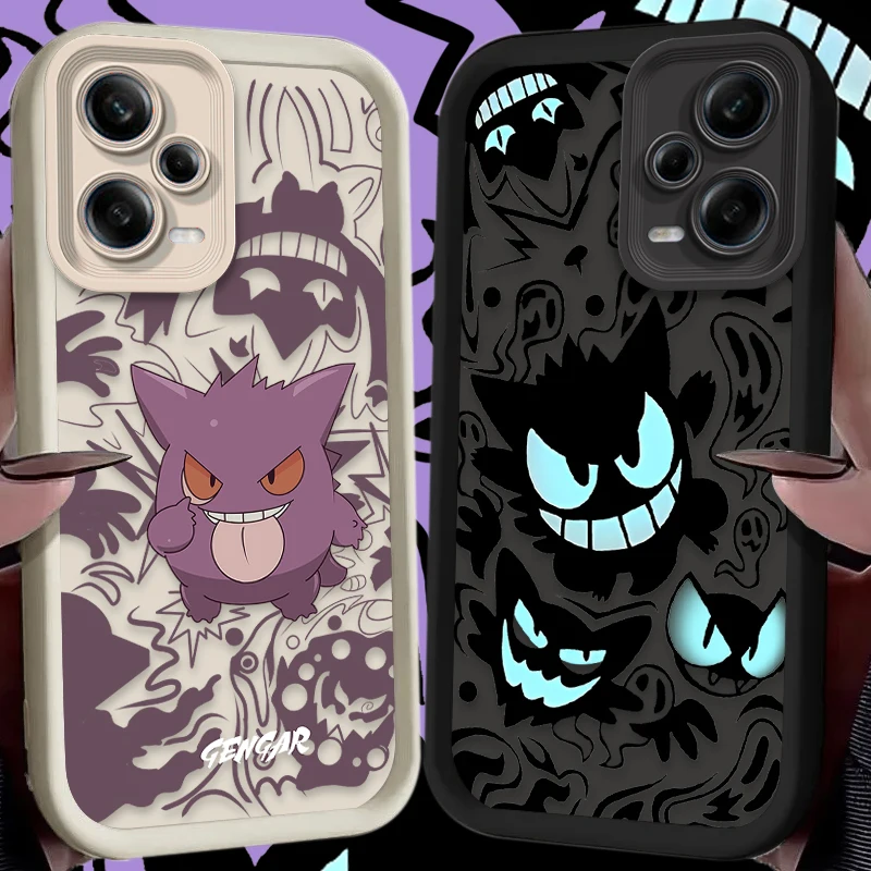 Luxury P-Pokemon Gengar Case for Xiaomi Redmi Note 13 12 11 Pro Plus 4G 5G 12S 11S 10S 10 9 9S 8 12C 13C A3 Soft Silicone Cover