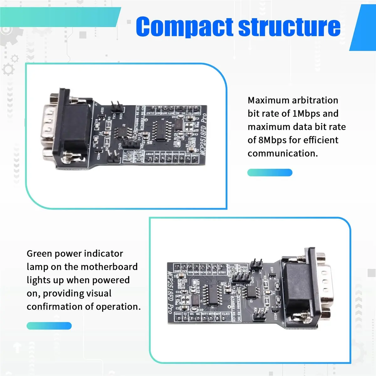 DT81 SPI to CANFD Module MCP2518FD Module ATA6560 Transceiver CAM Bus Module Super MCP2515 Controler Modules.
