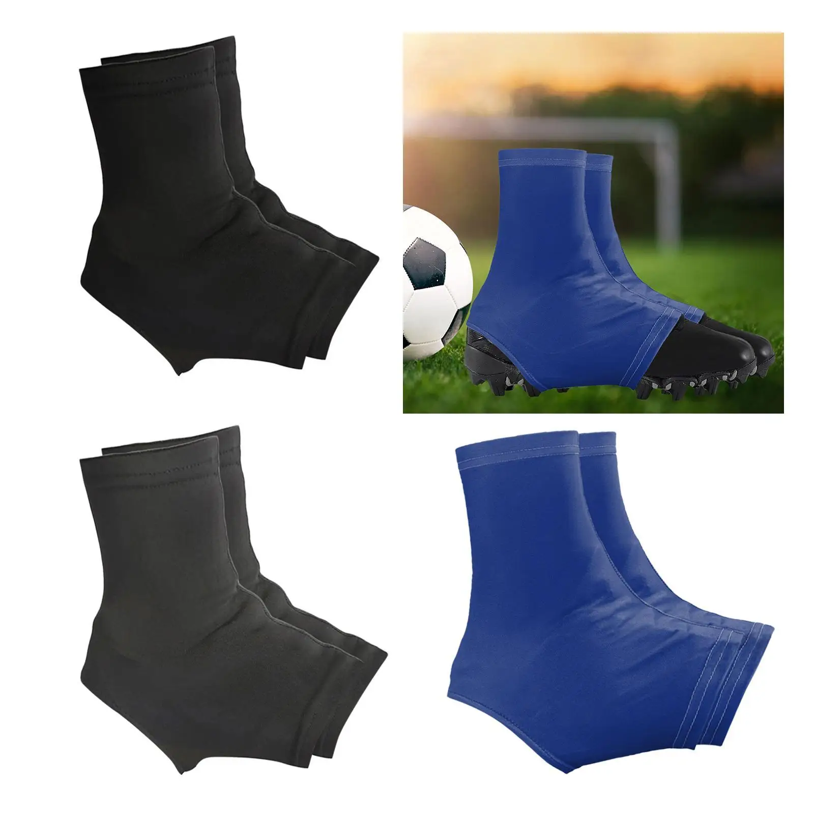 Description Picture 5 of item2x Football Cleat Covers Reusable Shoes Cover Nonslip Spats Cleat Sleeves for Turf Hockey Softball Soccer Field Hockey Boys Men