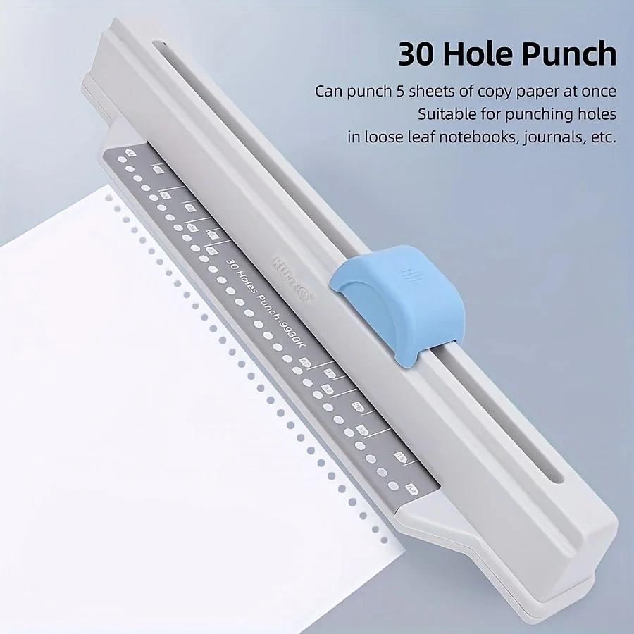 30-hole hand-pushed puncher A4 multi-hole puncher, multi-size paper punching machine home office