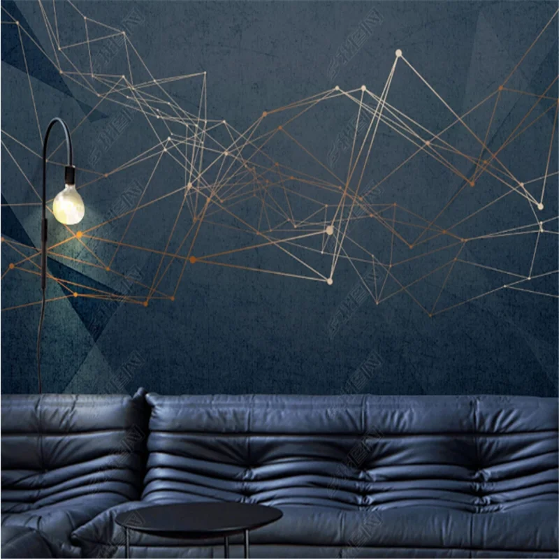 Modern Minimalist Wallpaper For Living Room Abstract Geometric Lines Light Luxury Background Wall Papers Home Decor Mural