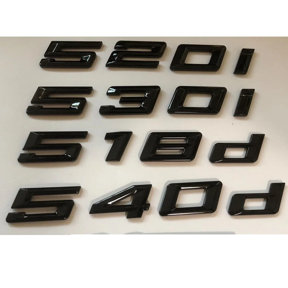 

Glossy Shiny Black Car Letters Emblems for BMW 518i 520i 525i 528i 530i 535i 540i 550i 518d 520d 525d 530d 535d 540d 550d