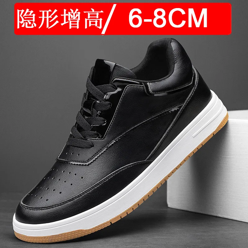 10cm Invisible Height-Enhancing Men's Shoes White Sneakers
