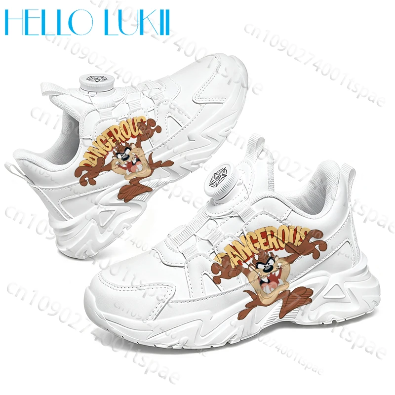 

Tasmanian Youth Children Lightweight Shoes New Model Rotating Button Simple Durable White Shoes Gift Boy Girl Size 28-39